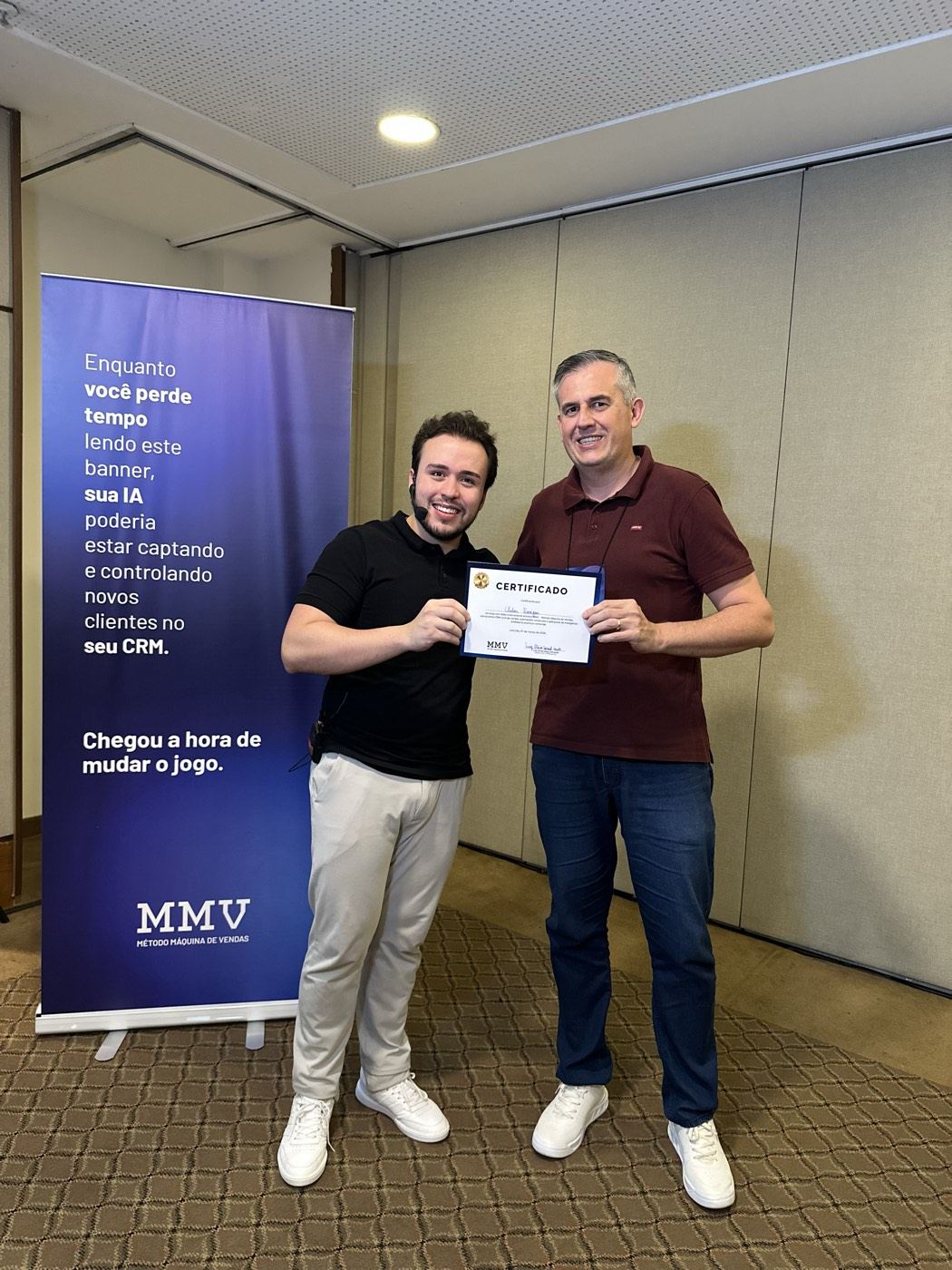In-person MMV participant with their certificate
